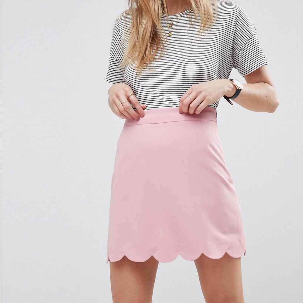 ASOS Tailored A-line Mini Skirt with Scalloped Hem